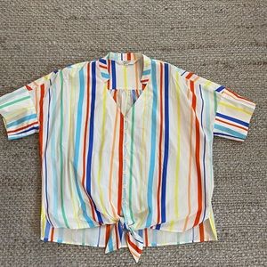 Crosby by Mollie Burch striped tie front blouse